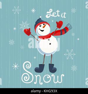 Holiday wishes Let it Snow. Stock Vector