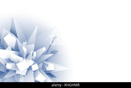 Gift Card With 3D White Abstract Flower Stock Photo