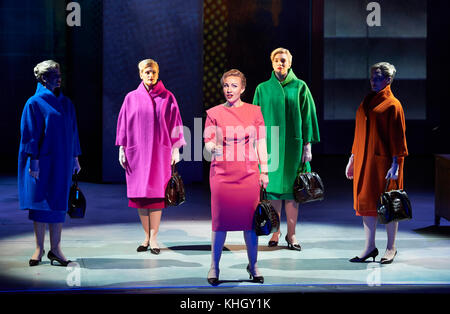 London, UK. 18th November, 2017.  English National Opera presents Nico Muhly’s “Marnie” at the London Coliseum.  Sasha Cooke (Marnie), Daniel Okulitch (Mark Rutland), James Laing (Terry Rutland), Lesley Garrett (Mrs Rutland), Kathleen Wilkinson (Marnie’s mother), Diana Montague (Lucy, Marnie’s mother’s neighbour), Alasdair Elliott (Mr Strutt), Eleanor Dennis (Laura Fleet), Matthew Durkan (Malcolm Fleet), Darren Jeffery (Dr Roman), Alexa Mason(Dawn, secretary at Halcyon Printing), Charlotte Beament (shadow Marnie), Credit: Thomas Bowles/Alamy Live News Stock Photo