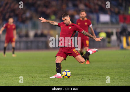 Rome, Italy. 18th Nov, 2017. Aleksandar Kolarov (Roma) Football/Soccer : Italian 'Serie A' match between AS Roma 2-1 SS Lazio at Stadio Olimpico in Rome, Italy . Credit: Maurizio Borsari/AFLO/Alamy Live News Stock Photo