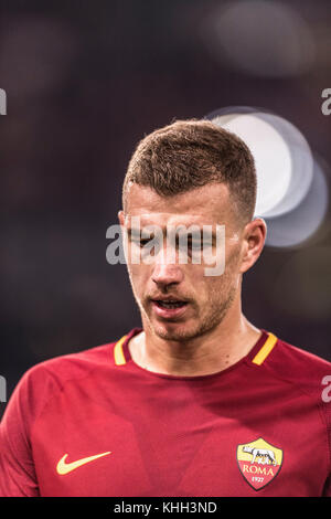 Rome, Italy. 18th Nov, 2017. Edin Dzeko (Roma) Football/Soccer : Italian 'Serie A' match between AS Roma 2-1 SS Lazio at Stadio Olimpico in Rome, Italy . Credit: Maurizio Borsari/AFLO/Alamy Live News Stock Photo