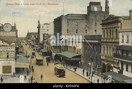 2 67502 Queen Street from near the General Post Office, Brisbane, ca. 1912 Stock Photo