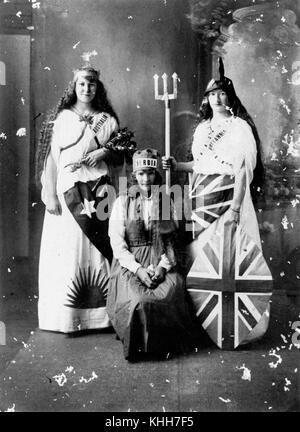 2 180651 McLucas sisters in costume after the Peace Procession in Wondai, 1918 Stock Photo