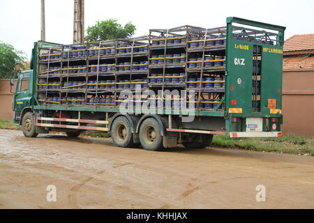 Abidjan, 17 November 2017. A gaz track  drining near GESTOCI city in Abidjan, the capital economic of Ivory Coast. Stock Photo