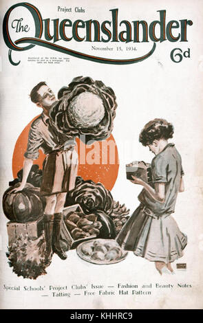 2 207189 Illustrated front cover from The Queenslander, 15 November 1934 Stock Photo