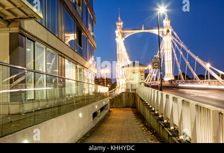 Albert Embankment At Night London Stock Photo