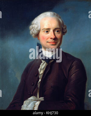 After Maurice Quentin de La Tour - Portrait of philosopher Jean Le Rond d'Alembert   1754 Stock Photo