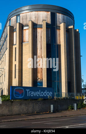 The Travelodge hotel chain on Newmarket Rd, Cambridge city, England UK. Stock Photo