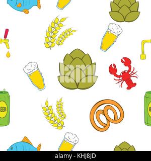 Alcohol pattern, cartoon style Stock Vector
