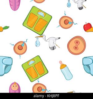 Pregnancy pattern, cartoon style Stock Vector