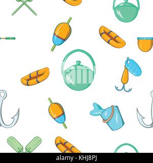 Angling pattern, cartoon style Stock Vector
