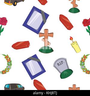 Burial pattern, cartoon style Stock Vector