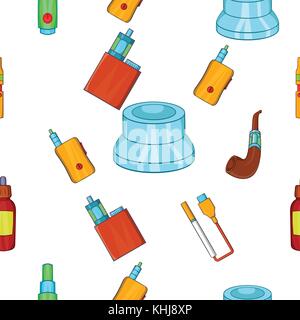 Electronic cigarette pattern, cartoon style Stock Vector