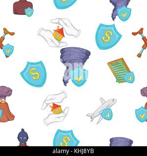 Disaster pattern, cartoon style Stock Vector
