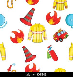 Protection from fire pattern, cartoon style Stock Vector