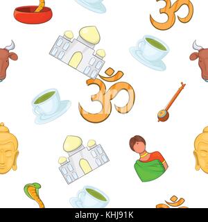 Country of India pattern, cartoon style Stock Vector