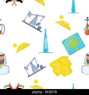 State of UAE pattern, cartoon style Stock Vector