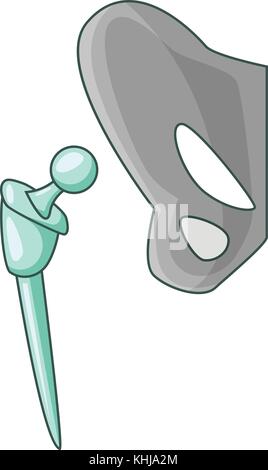 Artificial hip joint icon, cartoon style Stock Vector