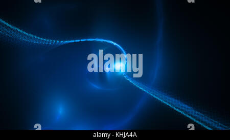 Blue glowing nanotechnology abstract, computer generated abstract background, 3D rendering Stock Photo