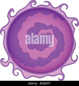 Purple planet icon, cartoon style Stock Vector