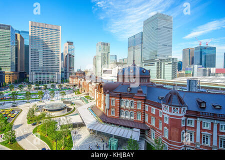 Tokyo station, a railway station in the Marunouchi business district of Chiyoda Stock Photo