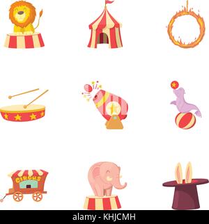Tricks icons set, cartoon style Stock Vector
