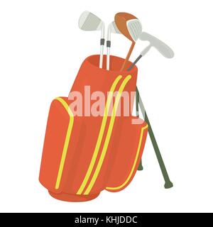 Golfing bag icon, cartoon style Stock Vector
