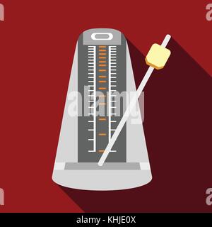Metronome icon, flat style Stock Vector