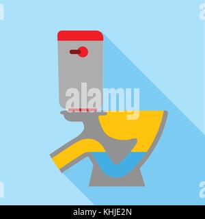 Toilet bowl icon, flat style Stock Vector
