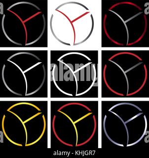 abstract circle with Y ball minimalistic business logo Stock Vector