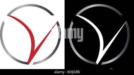 abstract circle with V ball minimalistic business logo Stock Vector