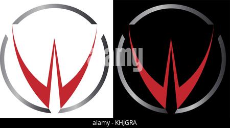 abstract circle with W ball minimalistic business logo Stock Vector