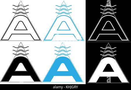 sacred geometry-air letter A minimalist logo Stock Vector