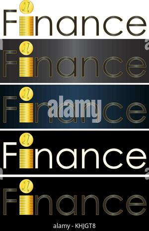 abstract inscription finance money business logo Stock Vector