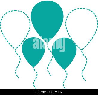 dotted shape balloons objects decoration to celebration design vector illustration Stock Vector