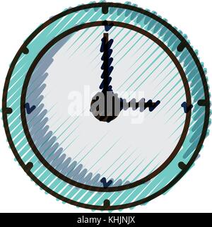 grated circle wall clock time object vector illustration Stock Vector ...