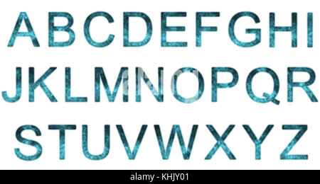 Stylized Starry Alphabet. Space Letters. Space Alphabet. On White background Stock Photo