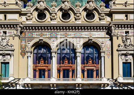 France. Principality of Monaco (98). Monte-Carlo. The casino. Architecture detail Stock Photo
