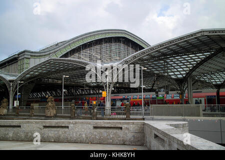 Cologne main train station, Innenstadt central city district and largest city in the German federal State of North Rhine-Westphalia in Germany, Europe Stock Photo