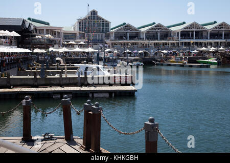 Waterfront Restaurants Outside by harbour in Cape Town - South Africa Stock Photo