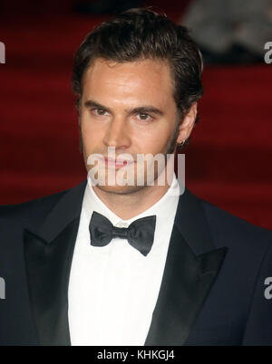 Nov 02, 2017 - Tom Bateman attending Murder On The Orient Express' World Premiere, Royal Albert Hall in London, England, UK Stock Photo