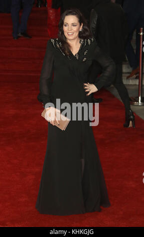 Nov 02, 2017 - Olivia Coleman attending Murder On The Orient Express' World Premiere, Royal Albert Hall in London, England, UK Stock Photo