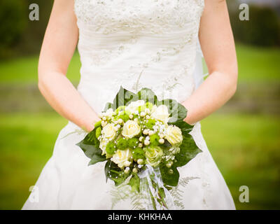 wedding flowers in hands Stock Photo