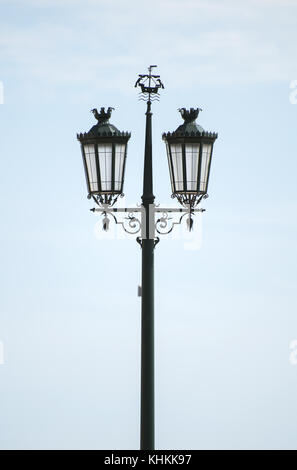 Old vintage lantern on the street in Lisbon. Stock Photo