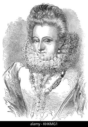 Gabrielle d'Estrées, 1573 – 1599, a mistress, confidante and adviser of Henry IV of France Stock Photo