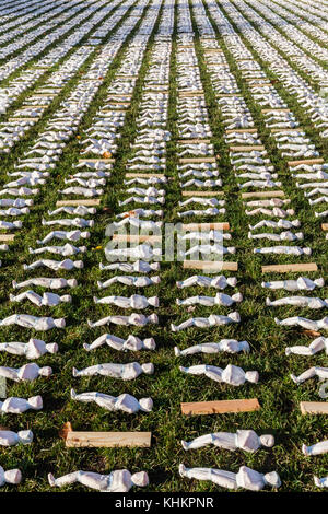 Shrouds of the Somme: by Rob Heard,  Somerset, England, remembering the 72,397 British WW1 Somme battlefield casualties never recovered Stock Photo