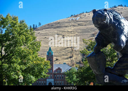 A fall day in the center of the University of Montana campus Stock Photo