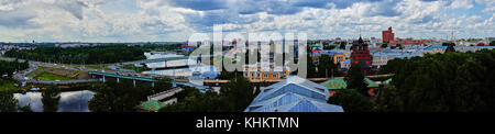 Summer, noon. Panorama of Yaroslavl. The Golden Ring Russia. City landscape, nature. View of the city from a bird's eye view Stock Photo