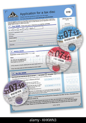 Road Tax Discs Stock Photo