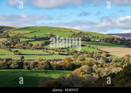 Beautiful countryside in North Wales on a sunny autumn day. Stock Photo